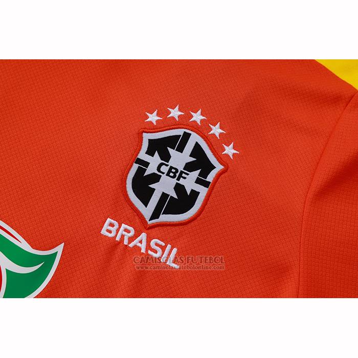 Fato de Treino Brasil Manga Curta 2025-2026 Laranja - Calcas Curta